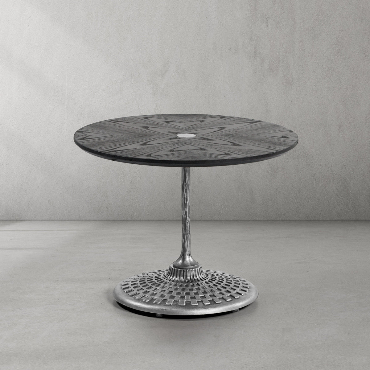 Hand-Forged Metal Wooden Side Table