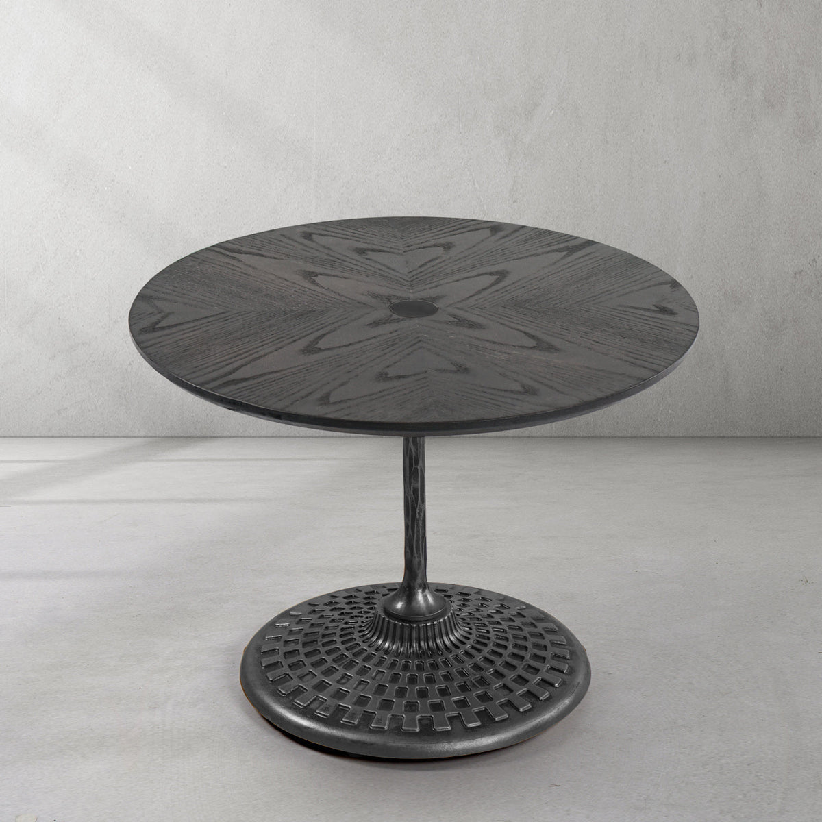 Hand-Forged Metal Wooden Side Table
