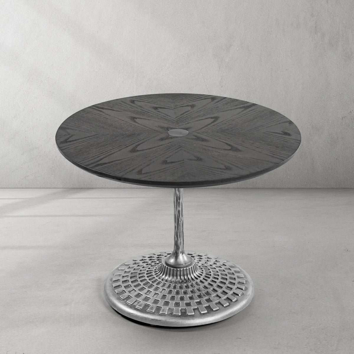Hand-Forged Metal Wooden Side Table