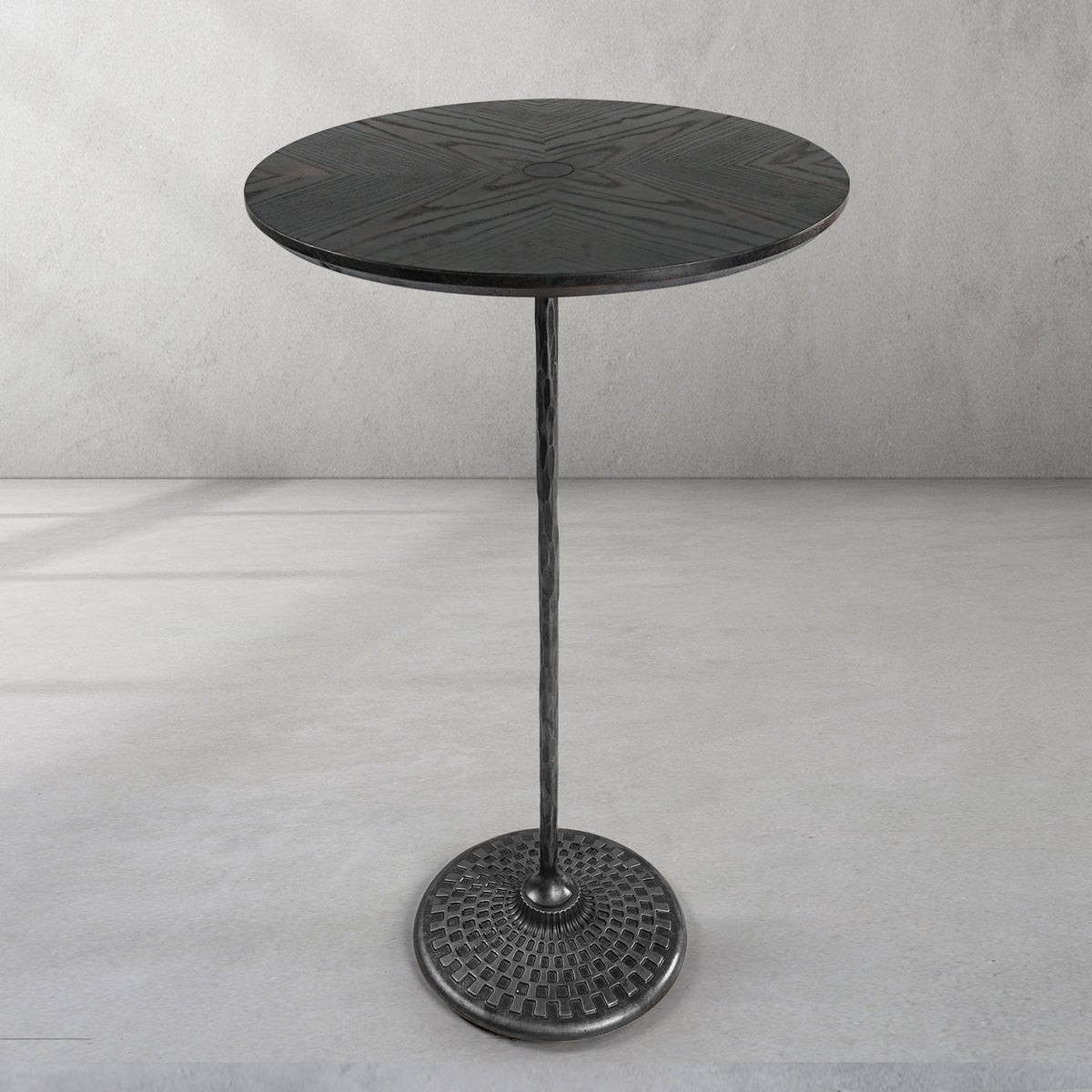 Hand-Forged Metal Wooden Side Table