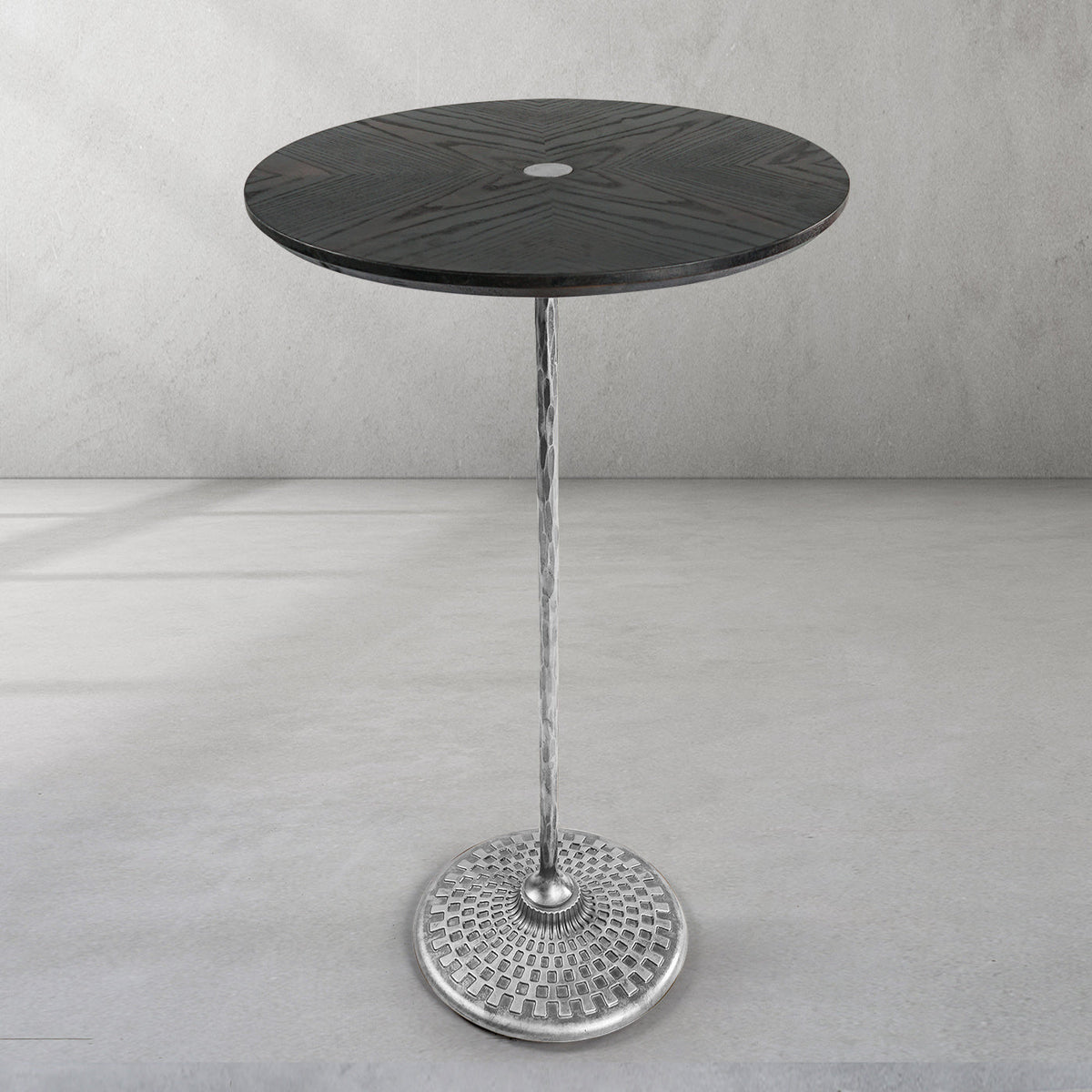 Hand-Forged Metal Wooden Side Table