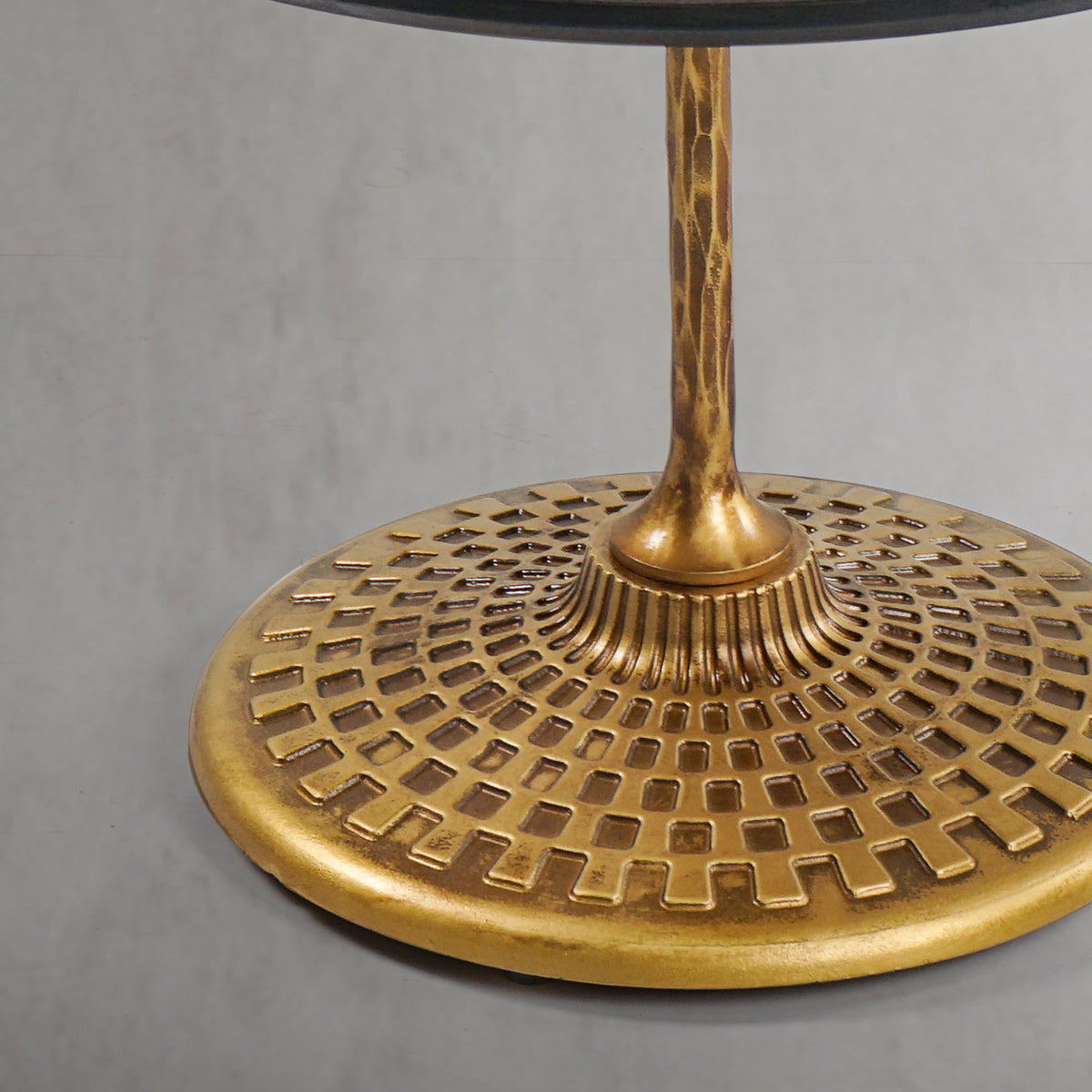 Hand-Forged Metal Wooden Side Table