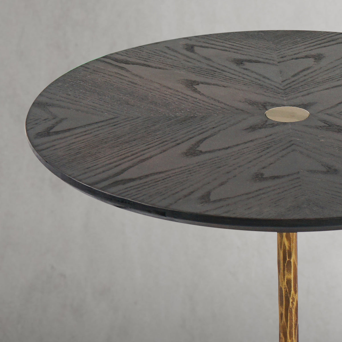 Hand-Forged Metal Wooden Side Table