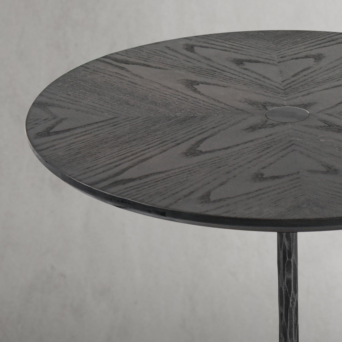 Hand-Forged Metal Wooden Side Table
