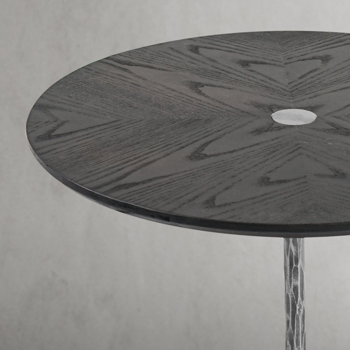 Hand-Forged Metal Wooden Side Table