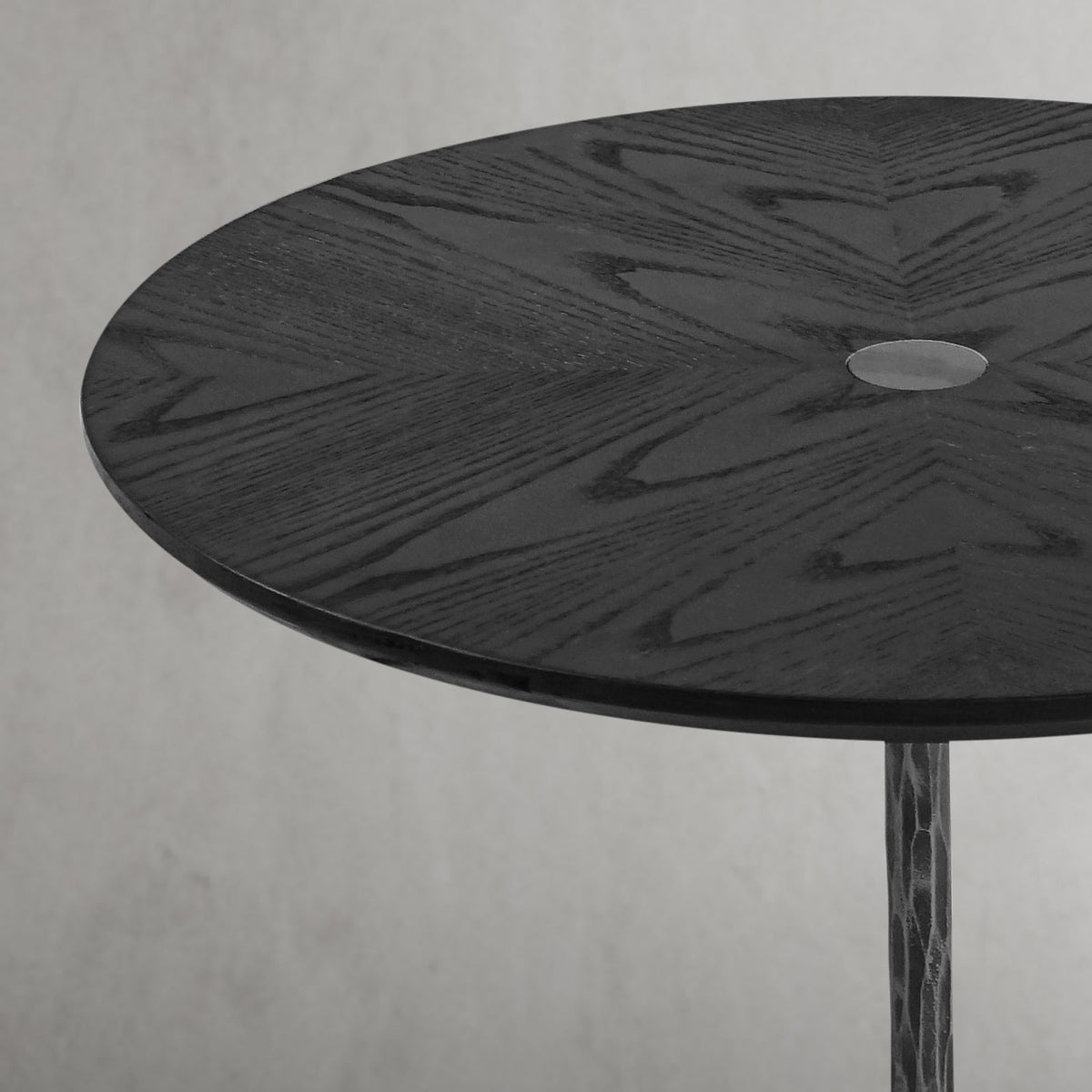 Hand-Forged Metal Wooden Side Table