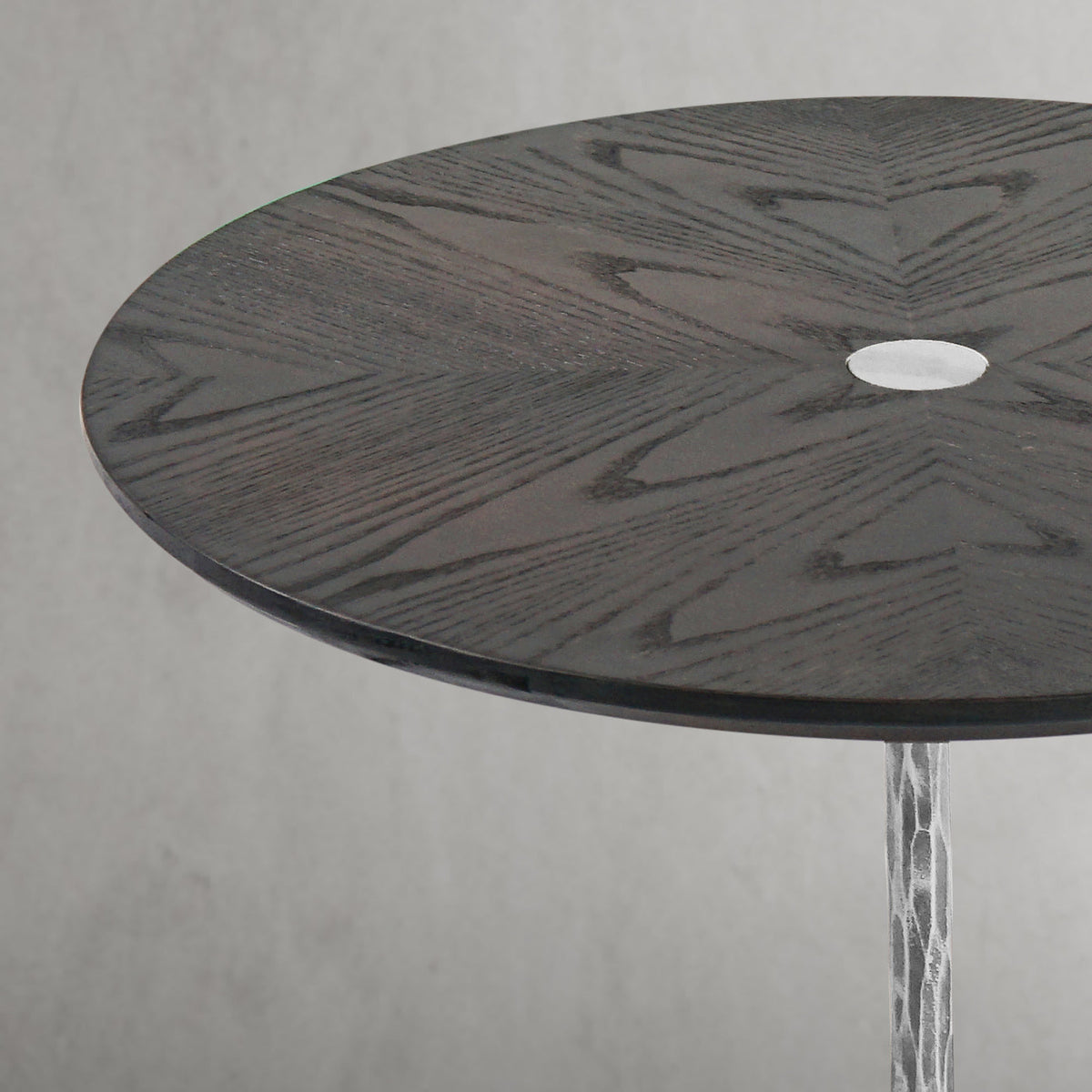 Hand-Forged Metal Wooden Side Table