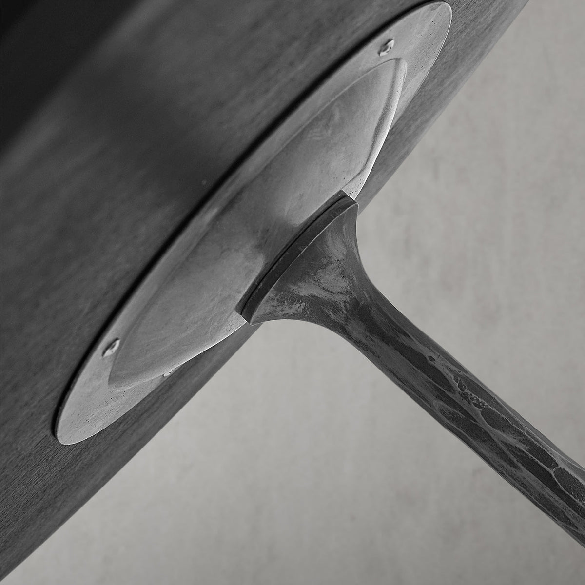 Hand-Forged Metal Wooden Side Table