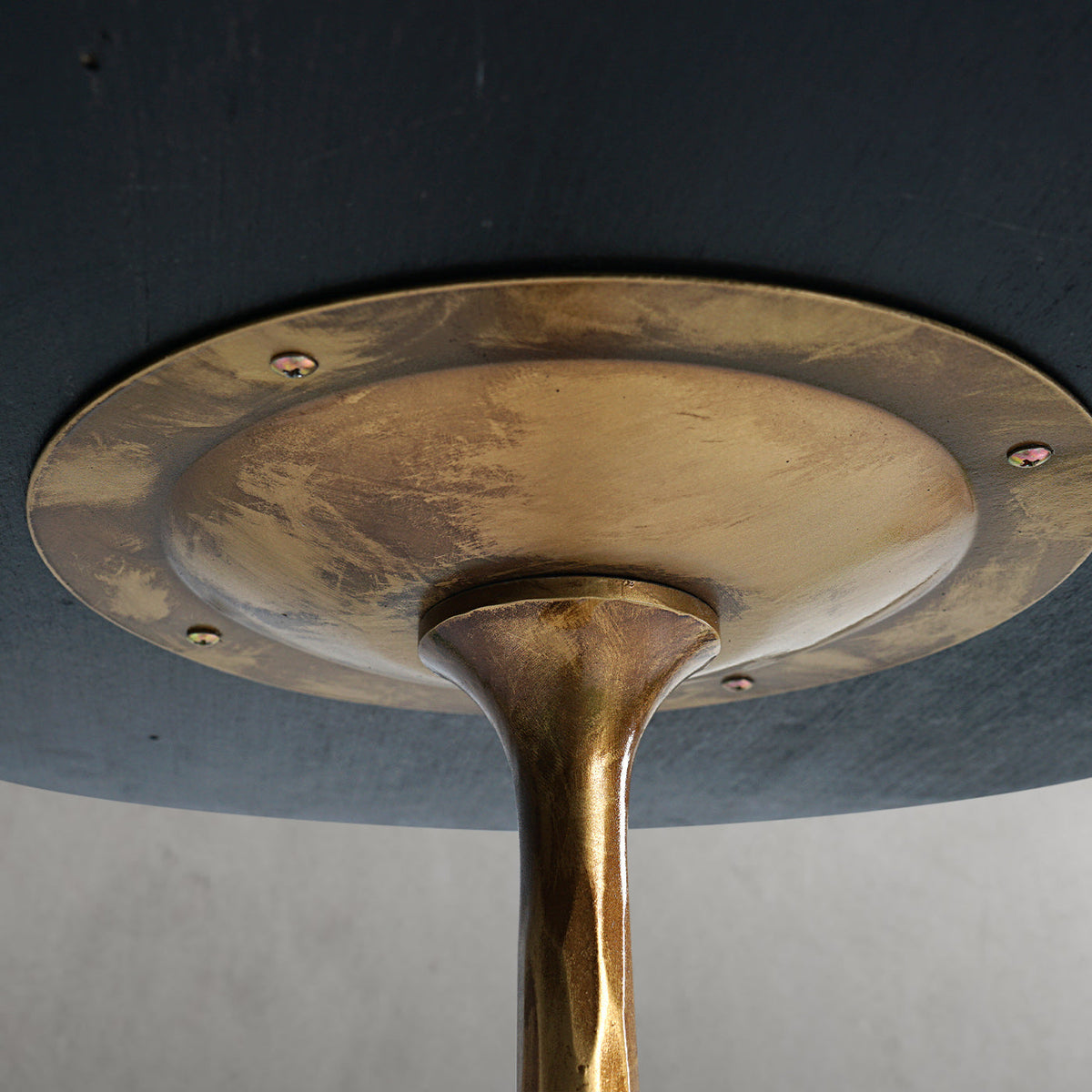 Hand-Forged Metal Wooden Side Table