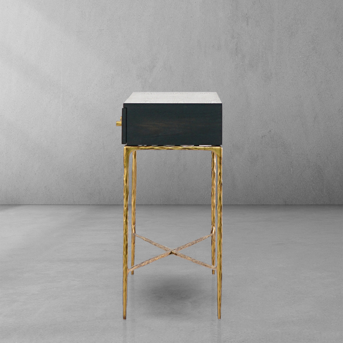Hand-Forged Metal 3 Drawer Desk