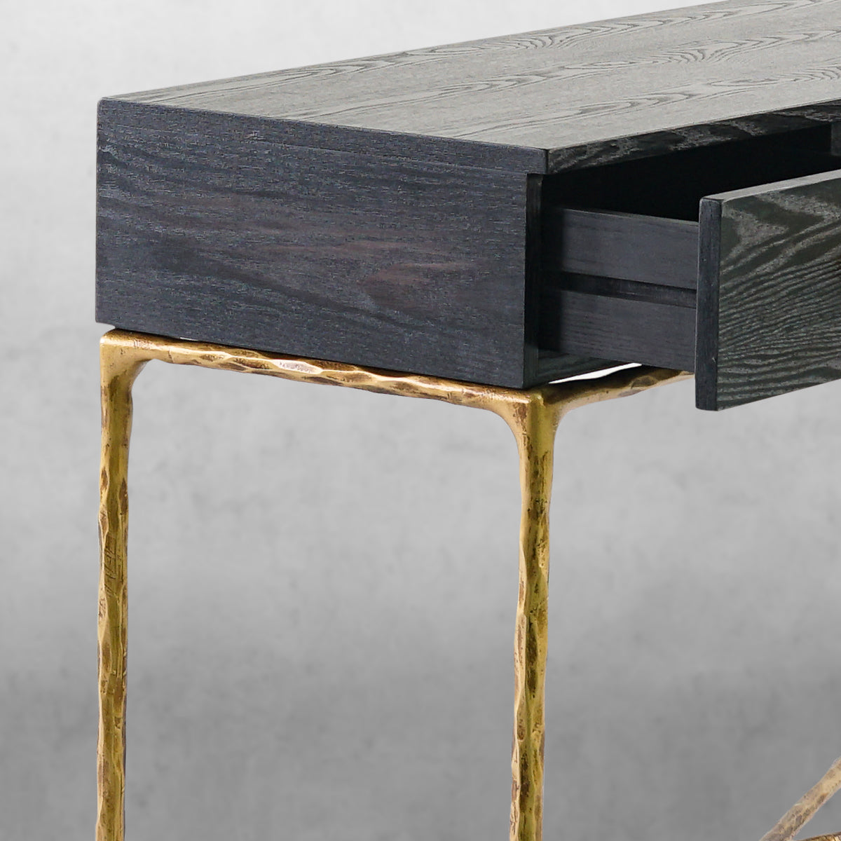 Hand-Forged Metal 3 Drawer Desk