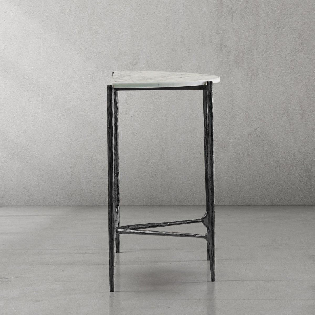 Hand-Forged Metal Semi-circle Console Table