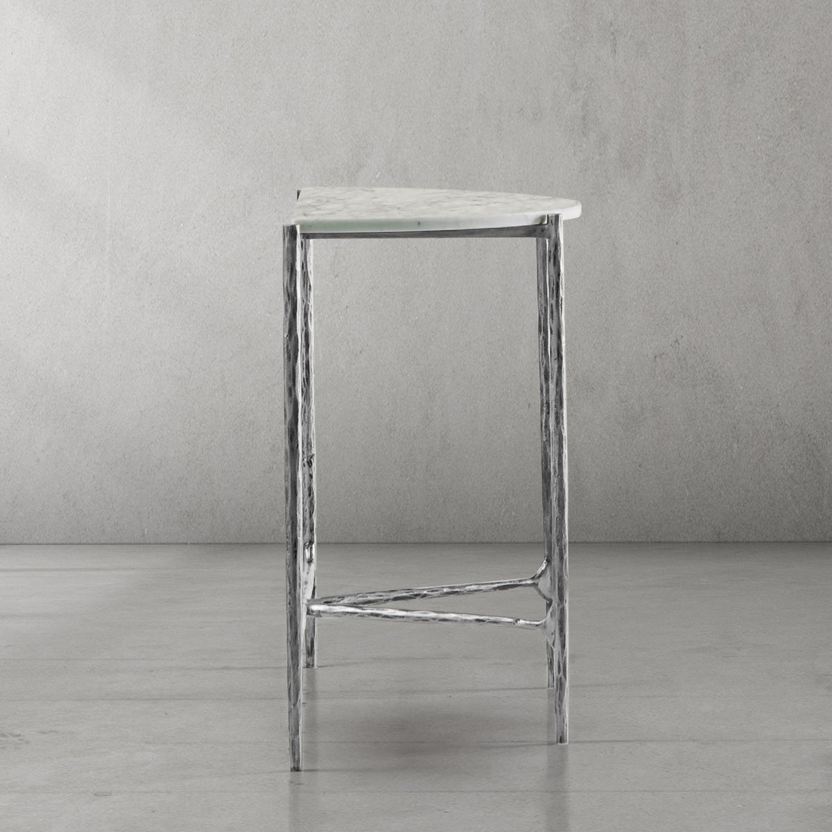 Hand-Forged Metal Semi-circle Console Table