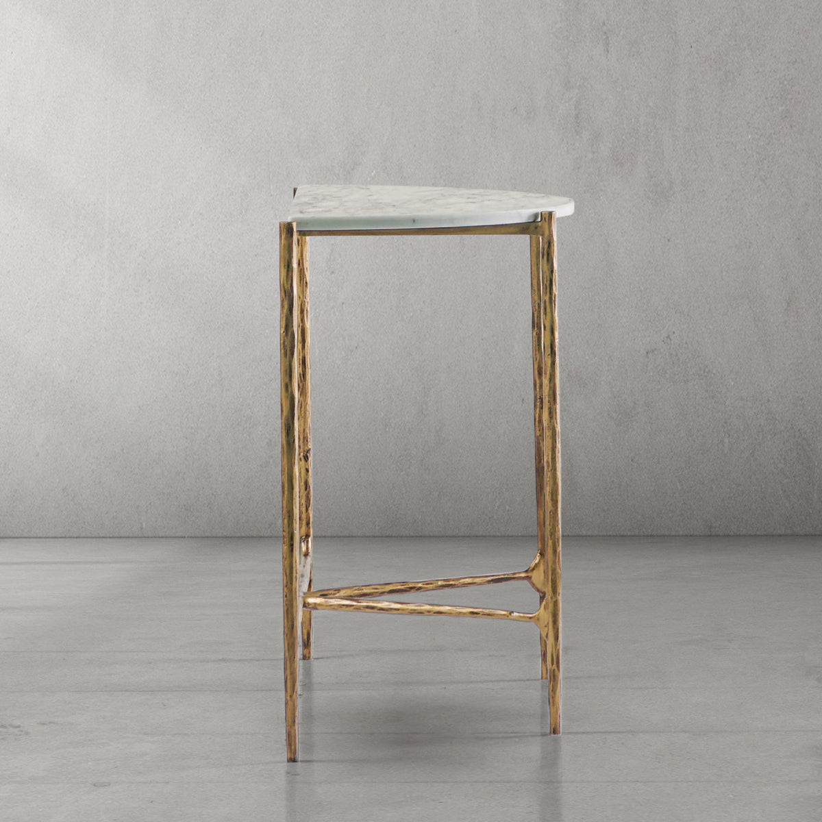 Hand-Forged Metal Semi-circle Console Table