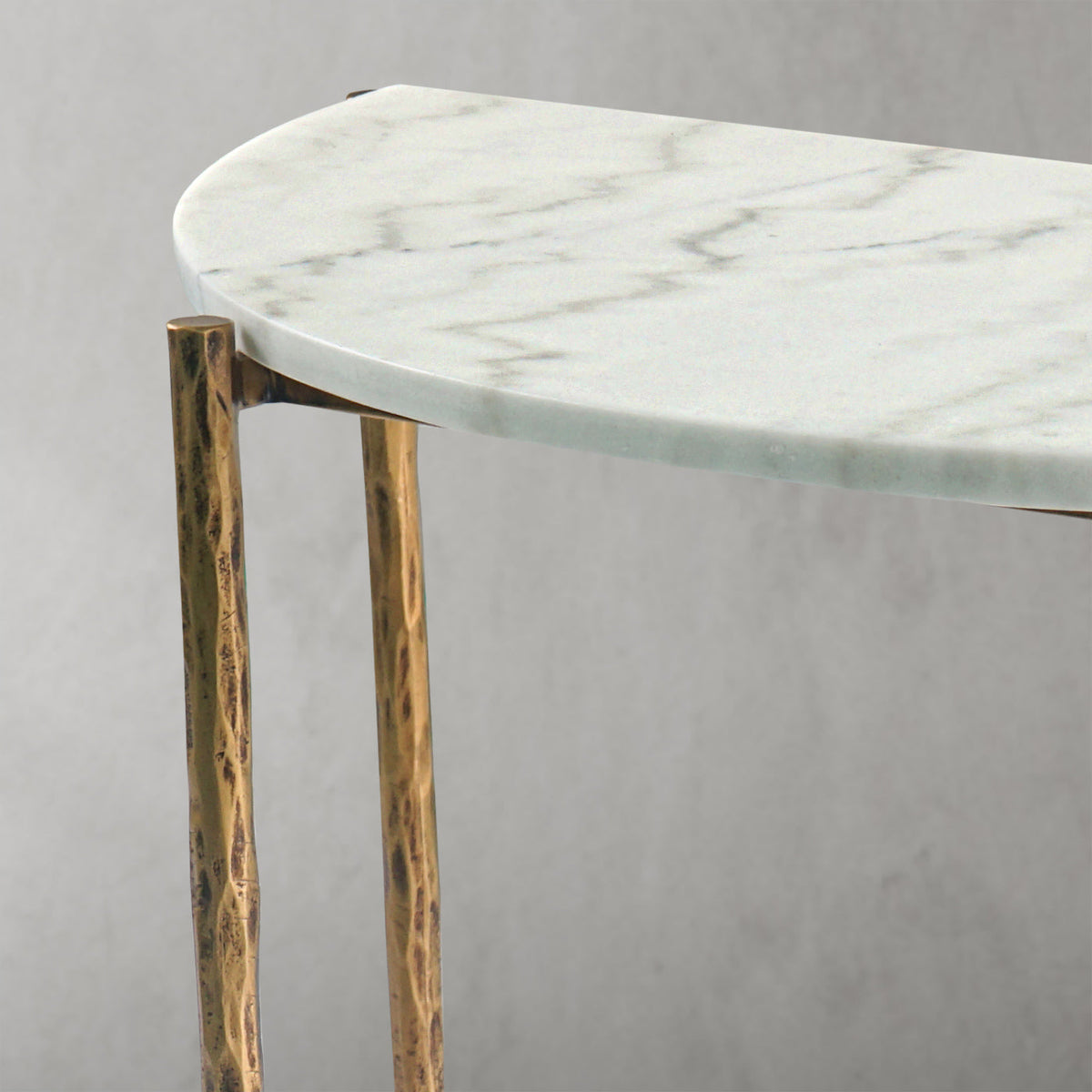 Hand-Forged Metal Semi-circle Console Table