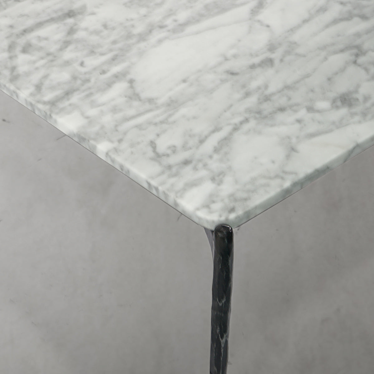 Hand-Forged Metal Rectangle Horn Marble Coffee Table 48"W