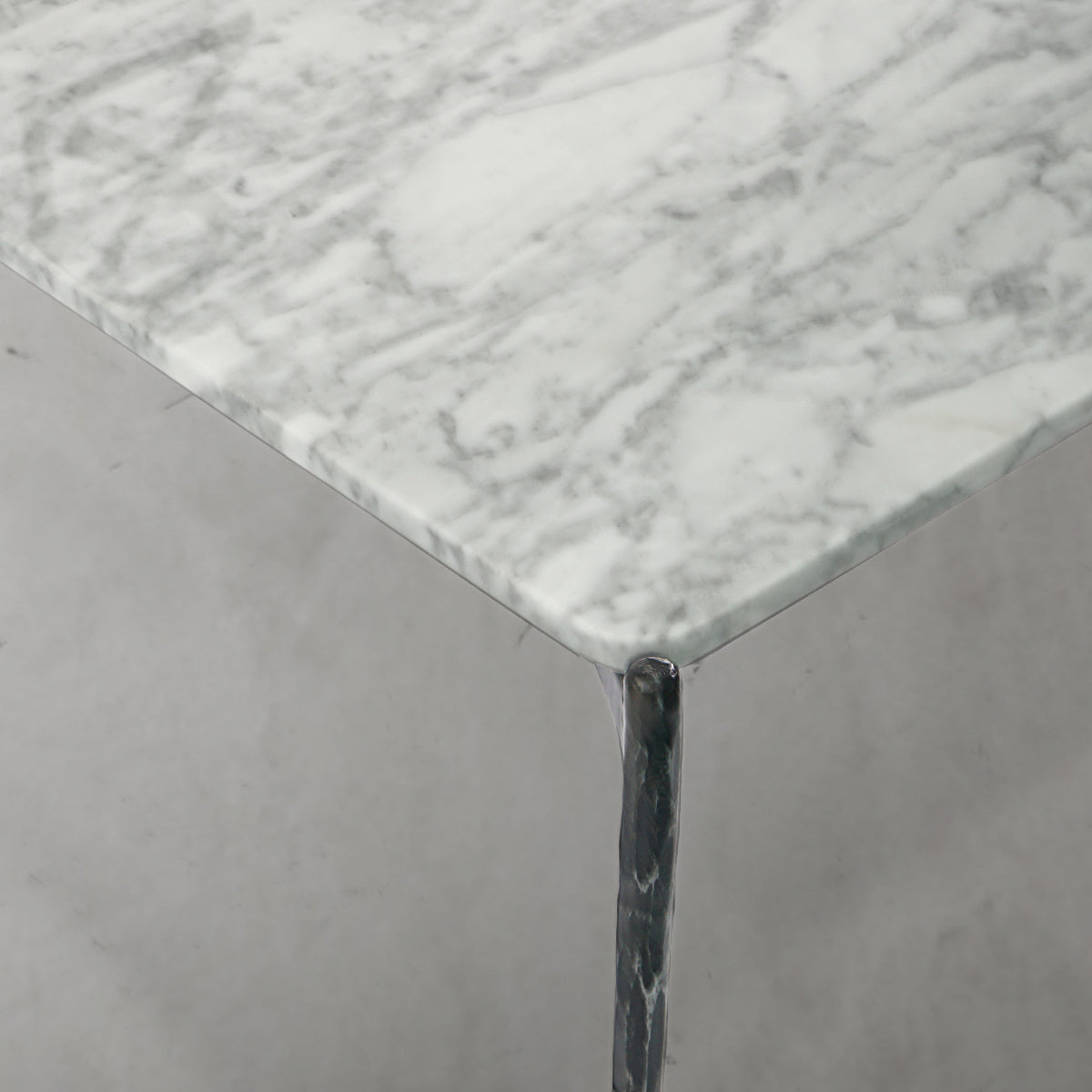Hand-Forged Metal Rectangle Horn Marble Coffee Table 48"W