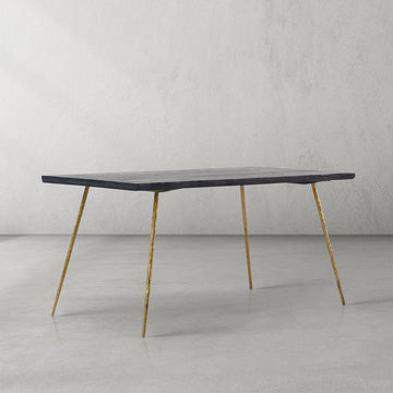 Hand-Forged Metal Vintage Style Metal Frame Dining Table