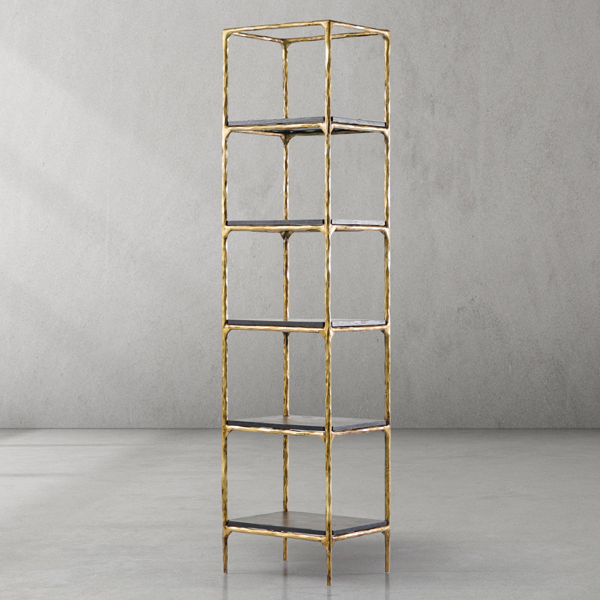 Hand-Forged Metal Wooden Shelving