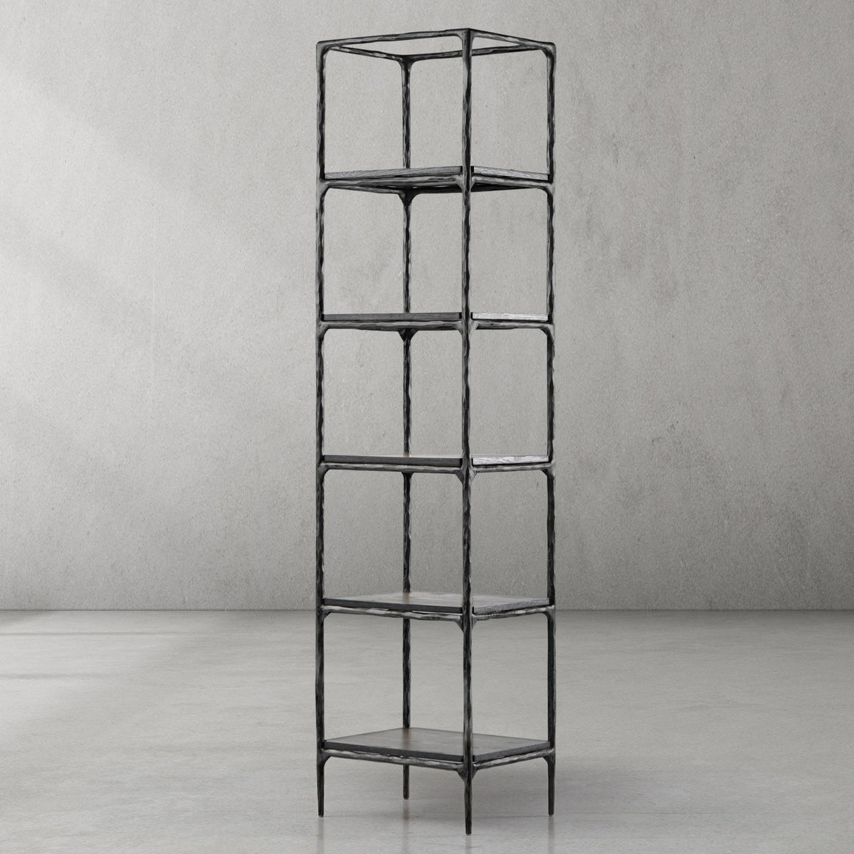 Hand-Forged Metal Wooden Shelving