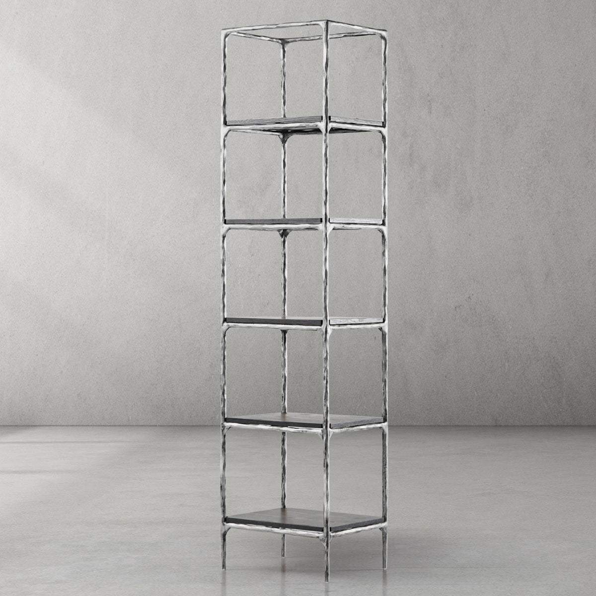 Hand-Forged Metal Wooden Shelving