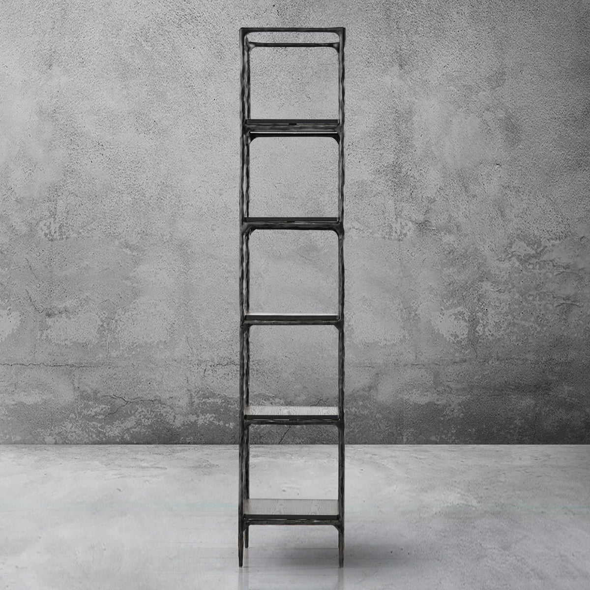 Hand-Forged Metal Wooden Shelving