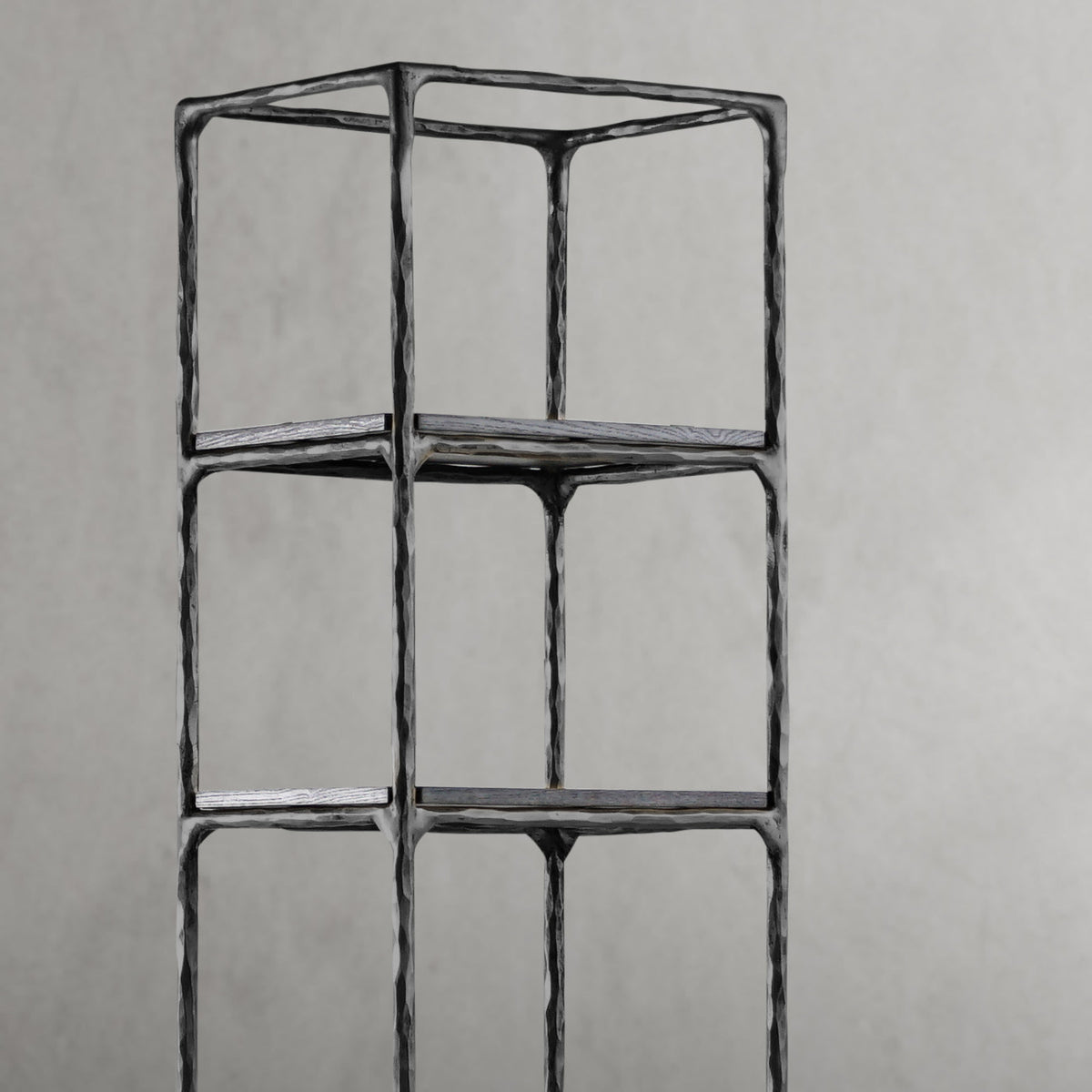 Hand-Forged Metal Wooden Shelving