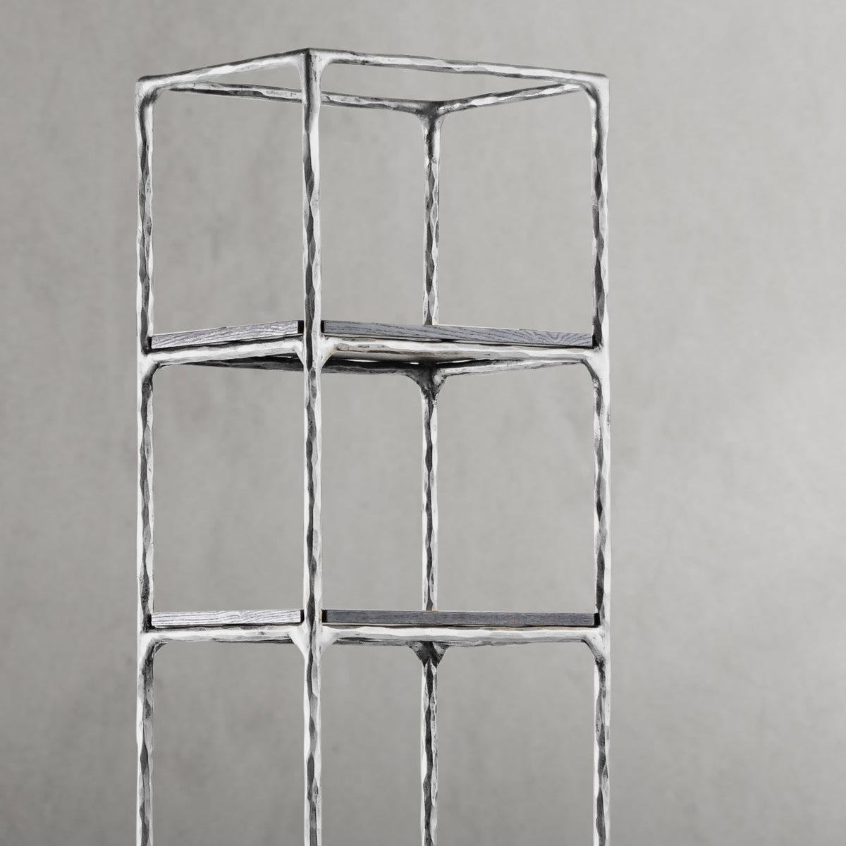Hand-Forged Metal Wooden Shelving
