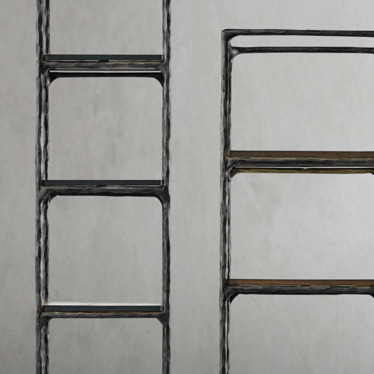 Hand-Forged Metal Wooden Shelving