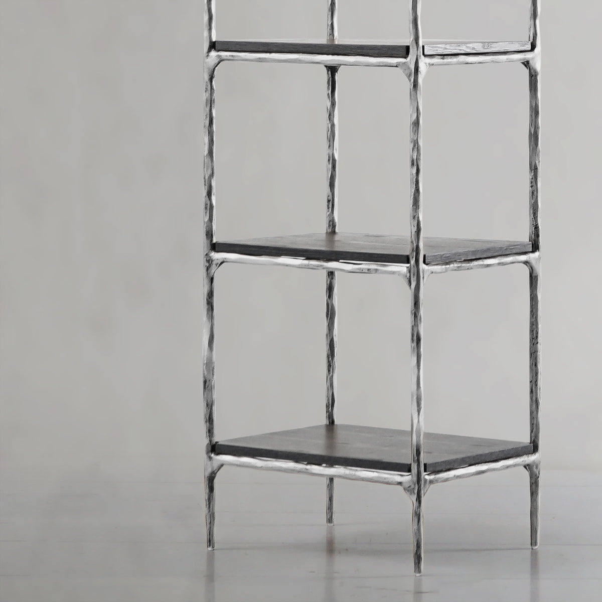 Hand-Forged Metal Wooden Shelving