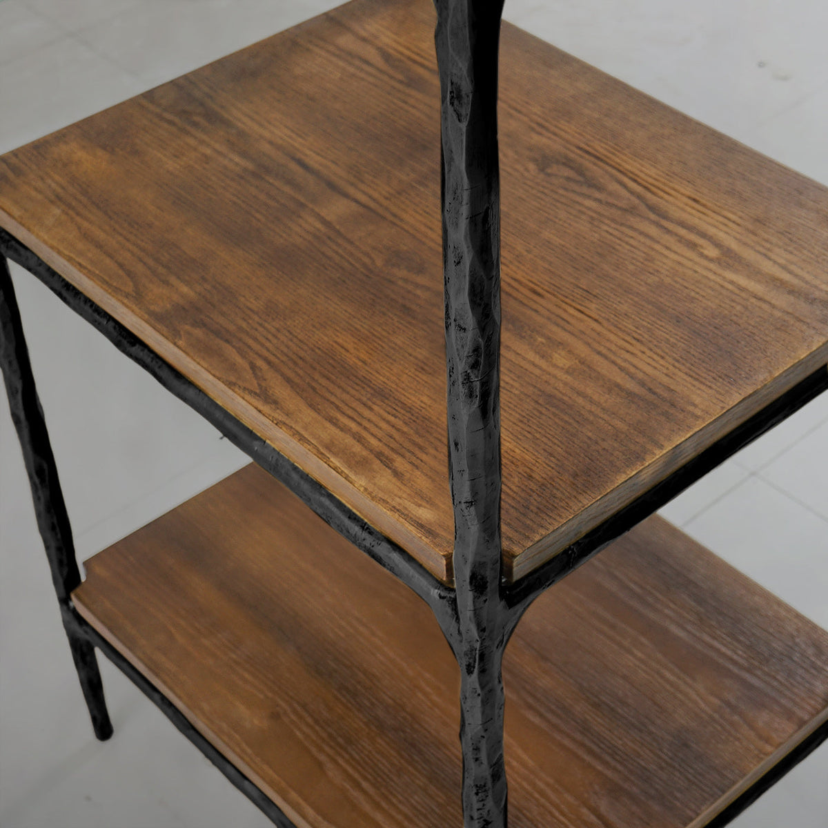 Hand-Forged Metal Wooden Shelving