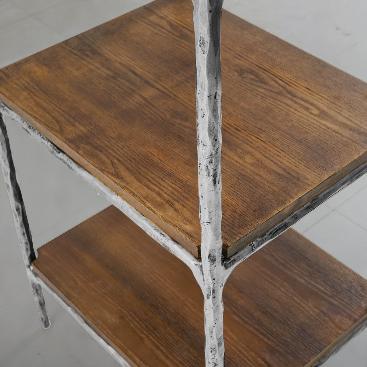 Hand-Forged Metal Wooden Shelving