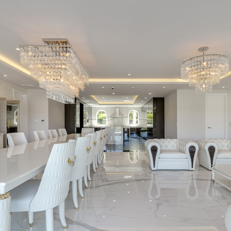 Marignan Modern Crystal Tiered Round Chandelier 36"