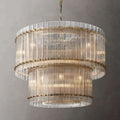 San Marco Vintage Glass Two-Tier Round Chandelier 37"