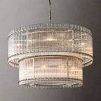 San Marco Vintage Glass Two-Tier Round Chandelier 48"