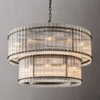 San Marco Vintage Glass Two-Tier Round Chandelier 48"