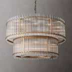 San Marco Vintage Glass Two-Tier Round Chandelier 48"