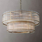 San Marco Vintage Glass Two-Tier Round Chandelier 60"