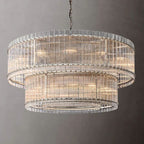 San Marco Vintage Glass Two-Tier Round Chandelier 60"