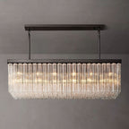 Cielo Lustred Glass Rectangle Chandelier 73"
