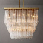 Cielo Lustred Glass Square Chandelier 45"