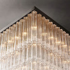 Cielo Lustred Glass Square Chandelier 45"