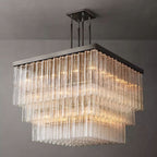 Cielo Lustred Glass Square Chandelier 45"