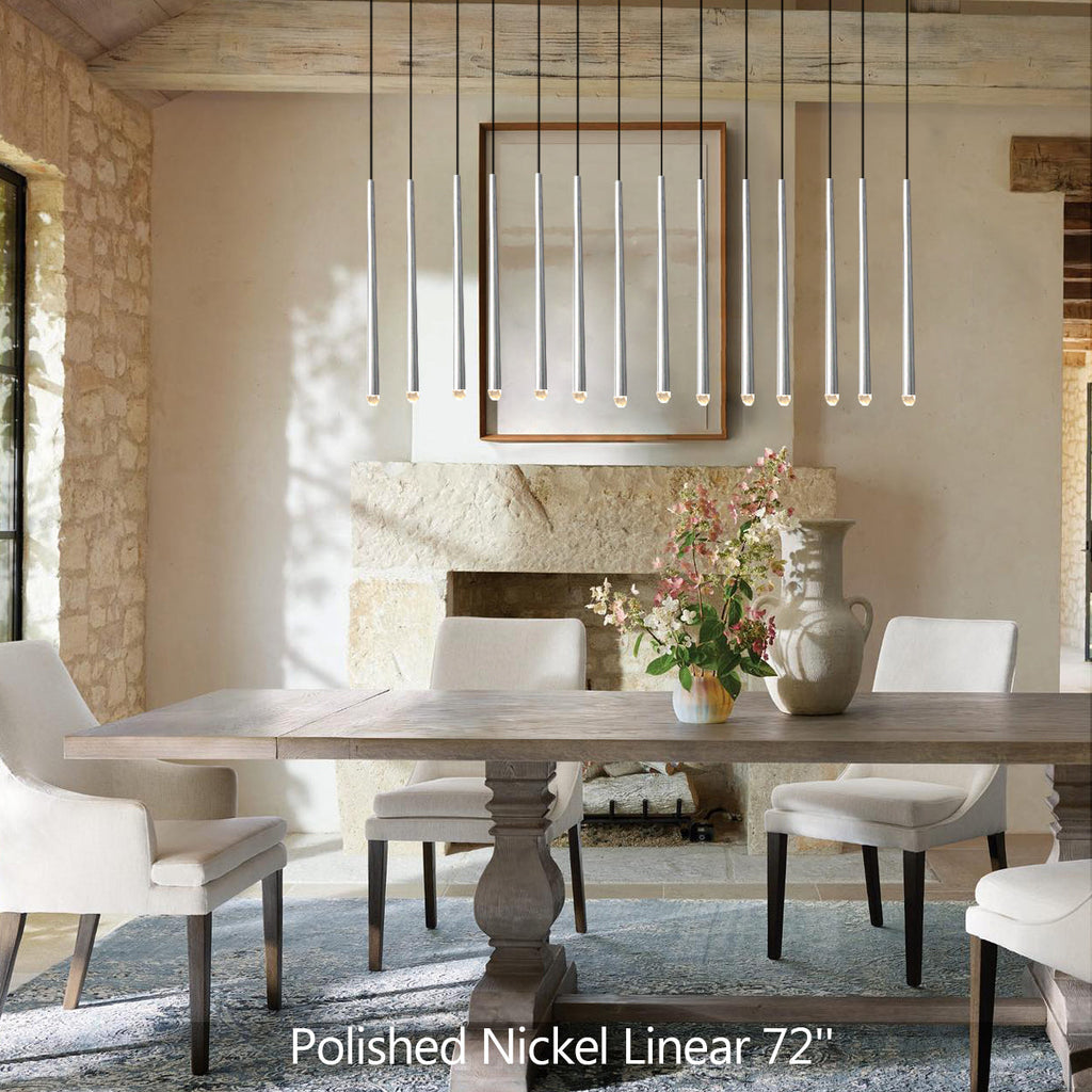 Aquitaine Faceted Cluster Linear Chandelier 72"
