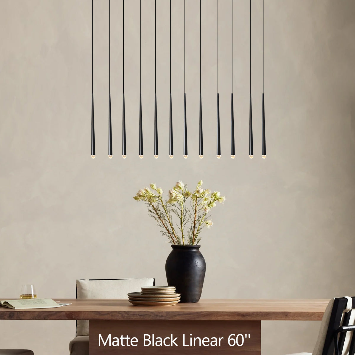 Aquitaine Faceted Cluster Linear Chandelier 60"