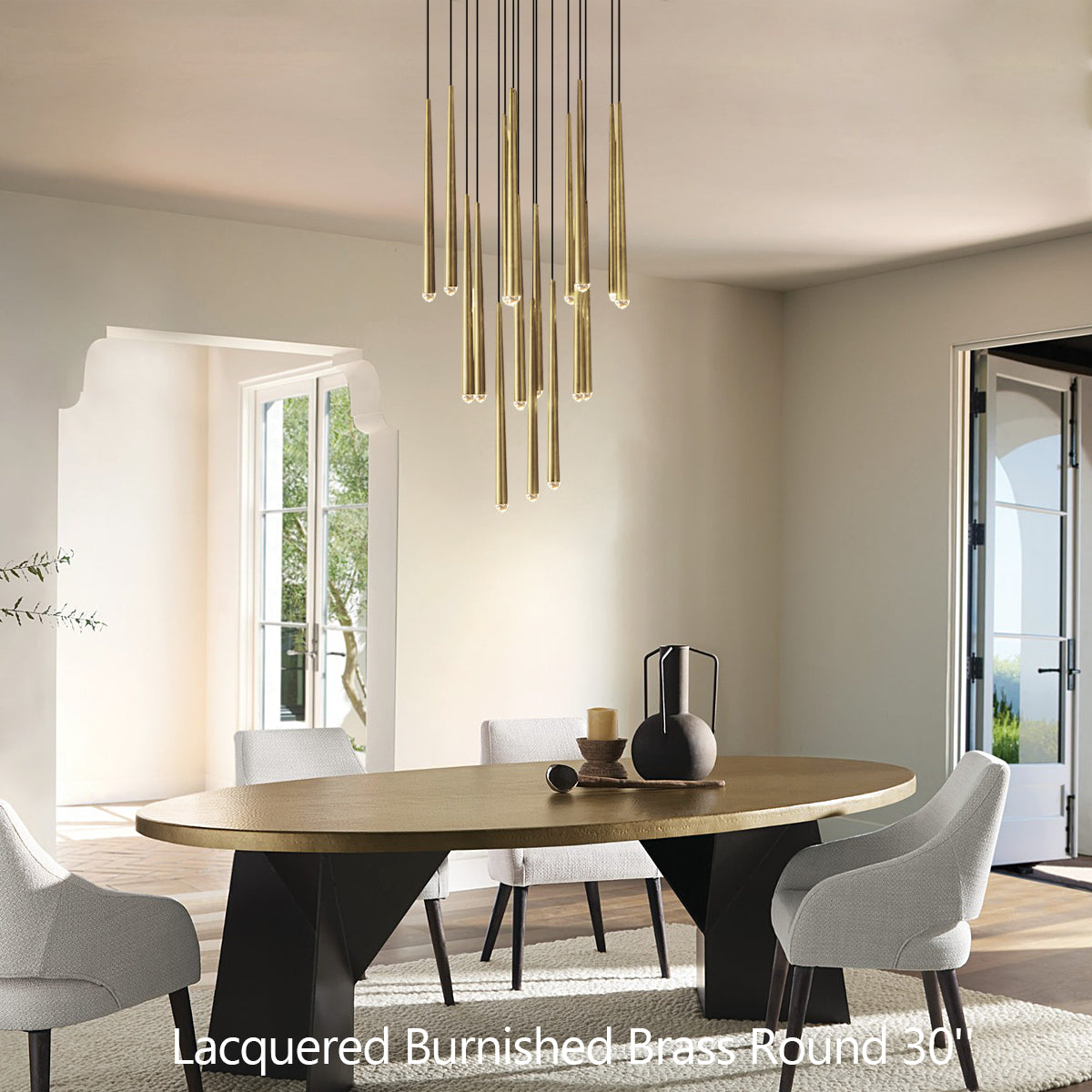 Aquitaine Faceted Cluster Round Chandelier 30"