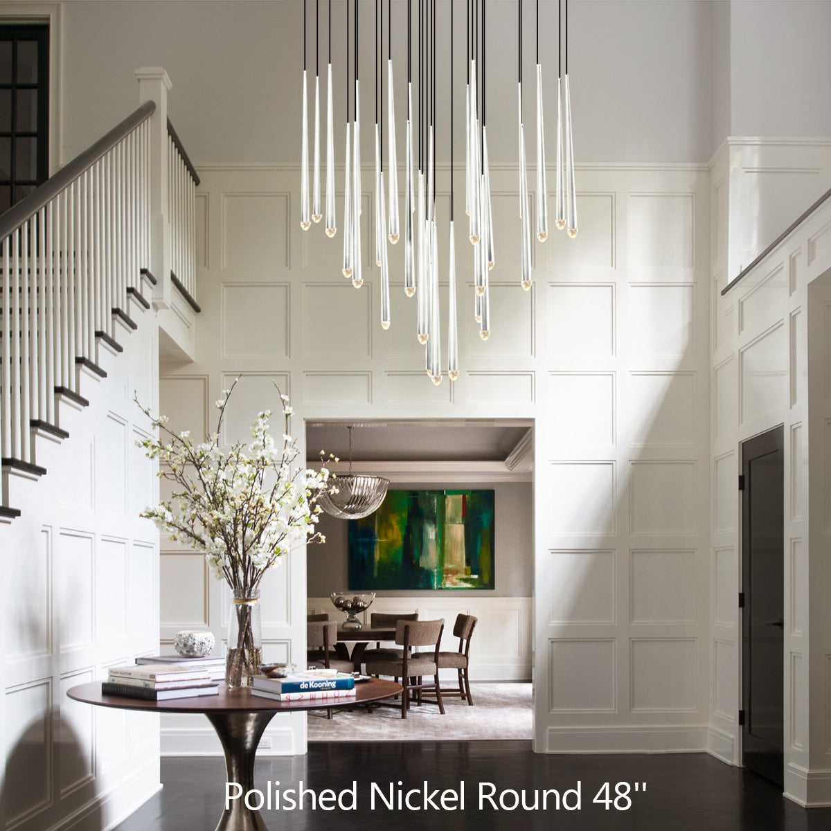 Aquitaine Faceted Cluster Round Chandelier 48"