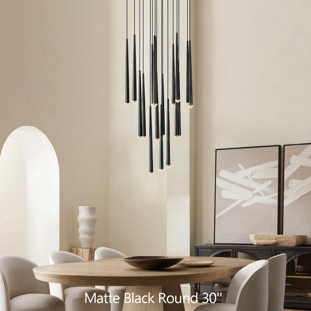 Aquitaine Faceted Cluster Round Chandelier 30"