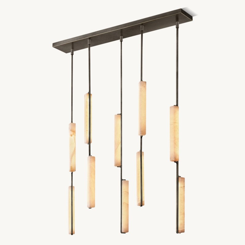 Audubon Sculpt Alabaster Linear Chandelier 54"
