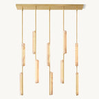 Audubon Sculpt Alabaster Linear Chandelier 54"